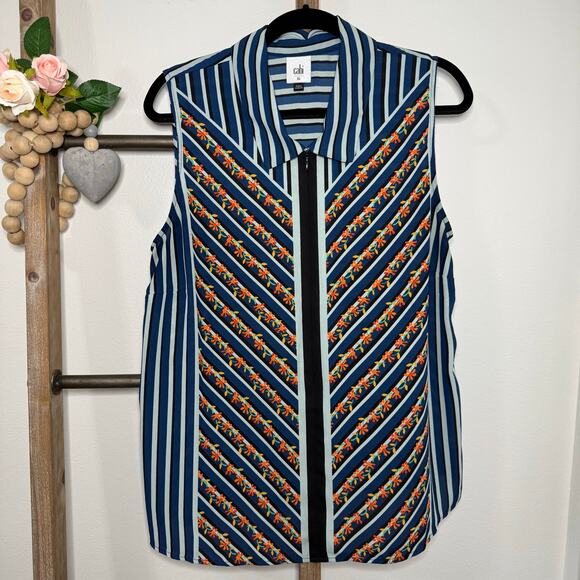 Cabi Style 6318 Chevron Sleeveless Blouse Size X Large - Picture 1 of 10